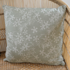 Myrtle Flower Cushion / Sage
