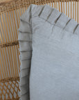 Pin Stripe Frill Cushion / Charcoal Grey