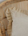 Pin Stripe Frill Cushion / Golden Yellow