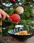 Scalloped Serving Tongs/ Red