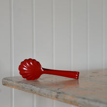 Load image into Gallery viewer, Scalloped Serving Tongs/ Red