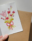 Hand painted Red Floral Card