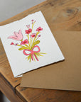 Hand painted Red Floral Card