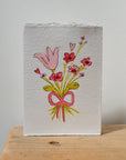 Hand painted Red Floral Card