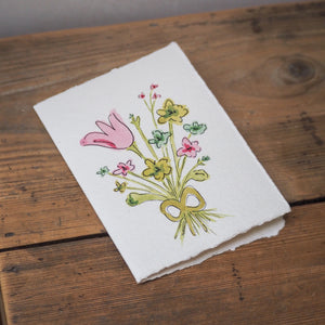 Hand-painted Blush Bow Card