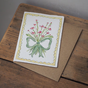 Hand-painted Buttery Bow Card