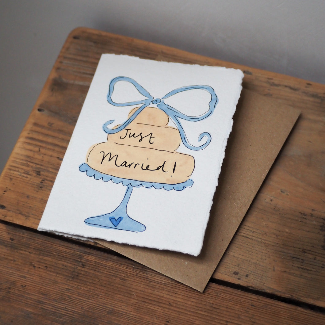 Hand-painted Just Married Card