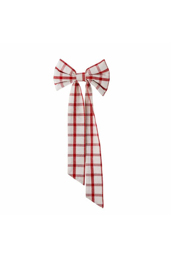 Red and White Check Bow