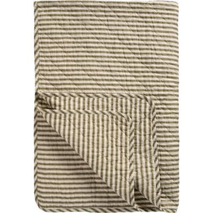 Sand and Olive Striped Quilt