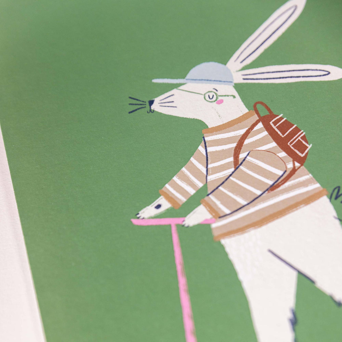 Rabbit on a Scooter Print / A4