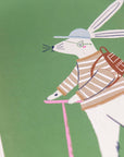 Rabbit on a Scooter Print / A4