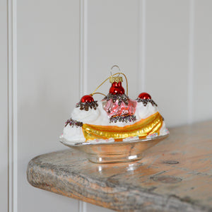 Banana Split Glass Tree Decoration