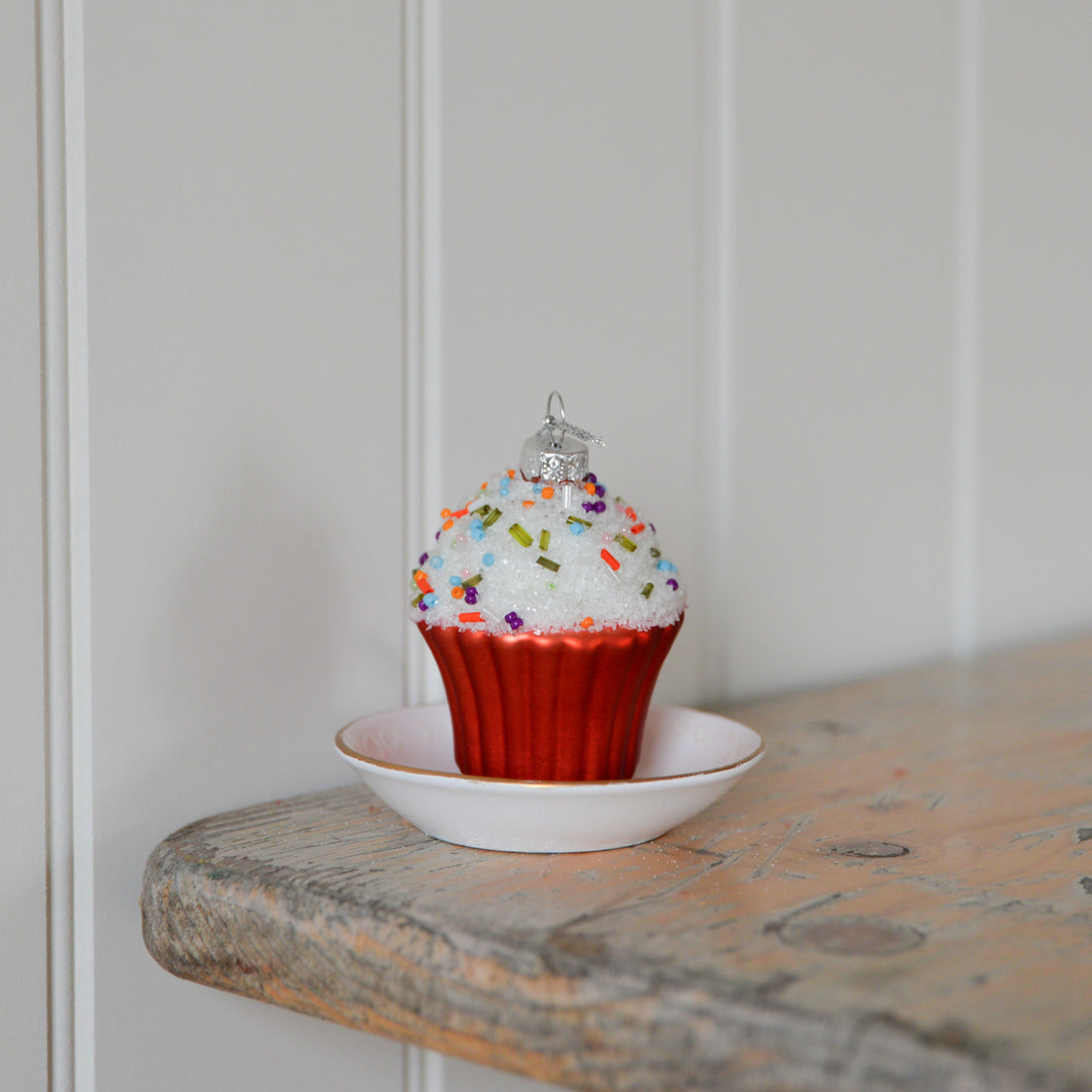 Cupcake On A Plate Tree Decoration