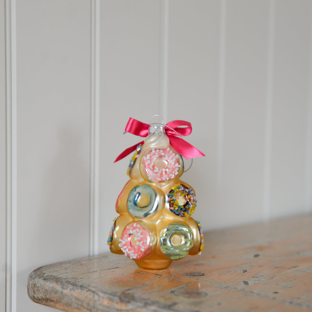 Donut Platter Glass Hanging Tree Decoration