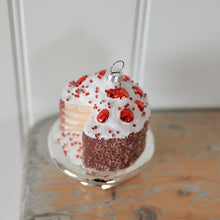 Load image into Gallery viewer, Forest Cherry Cake Glass Tree Ornament