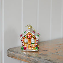 Load image into Gallery viewer, Gingerbread House Glass Tree Decoration