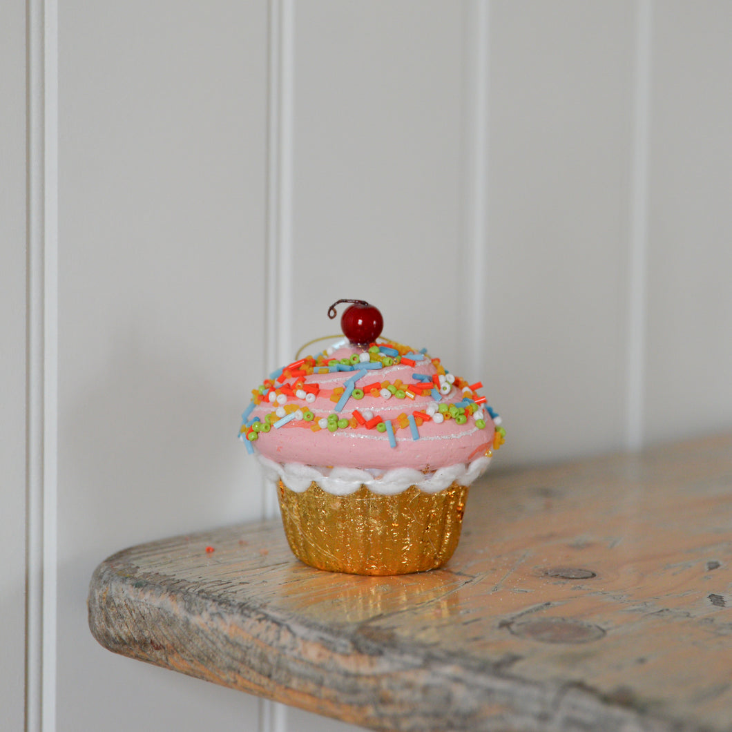 Pink Frosted Cupcake Tree Decoration