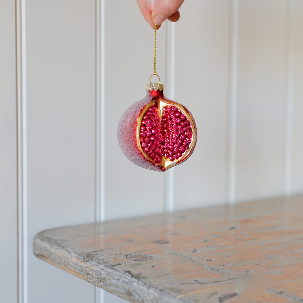 Pomegranate Glass Hanging Tree Decoration