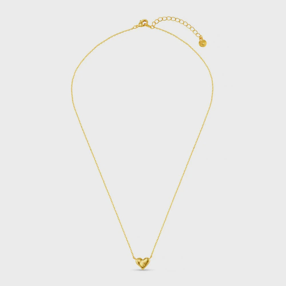 Molten Mini Heart Chain Necklace / 18K Gold Plated
