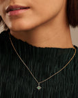 Emerald Star Charm Necklace / 18K Gold Plated
