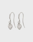 Sophia Heart Pendant Earrings / Silver