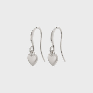 Sophia Heart Pendant Earrings / Silver