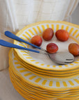 Stainless Steel Salad Servers / Blue