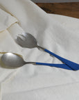 Stainless Steel Salad Servers / Blue