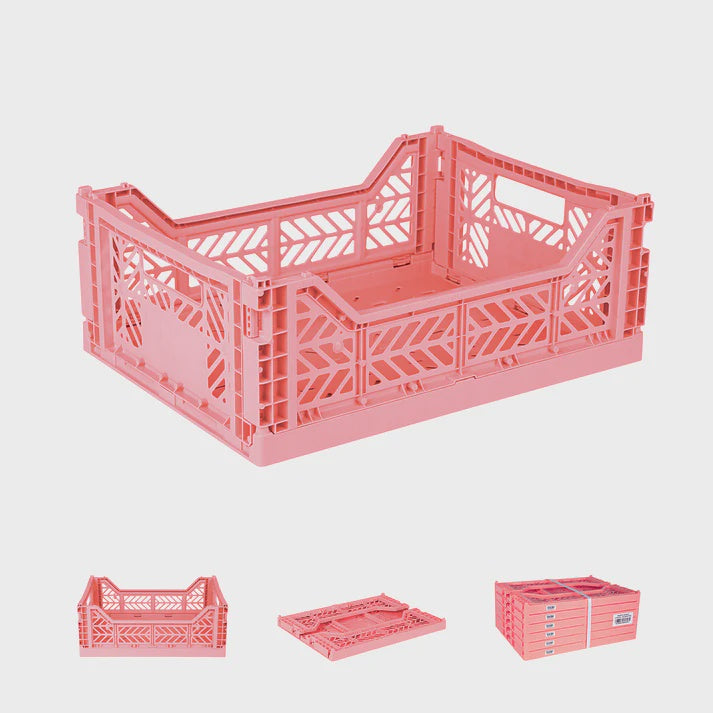 Medium Folding Crate / Strawberry Milk