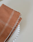 Napkin Alma Check / Terracotta and White