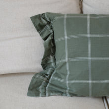 Load image into Gallery viewer, Alma Green Check Cushion / 40 x 60cm