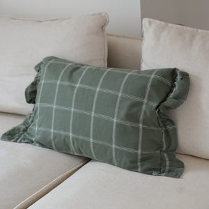 Alma Green Check Cushion / 40 x 60cm