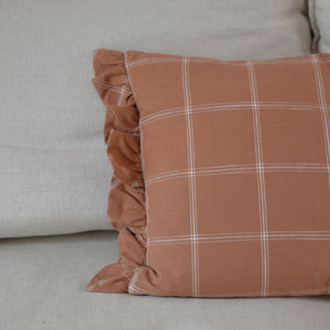 Alma Terracotta Check Cushion / 40 x 60cm