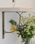 Antique Brass Twist Shelf Brackets  / Sizes