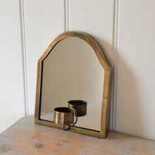 Load image into Gallery viewer, Brass Mirror with Tea Light Holder