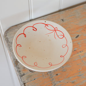 Ceramic Red Bow Small Dessert Stand