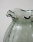 Small Wavy Green Vase