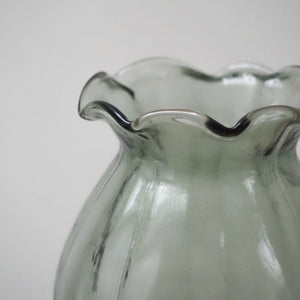 Small Wavy Green Vase