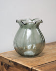 Small Wavy Green Vase