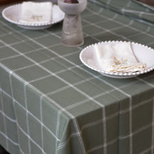 Load image into Gallery viewer, Table Cloth Alma Check / Green and White