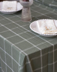 Tablecloth Alma Check / Green and White