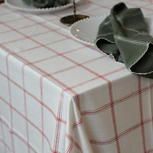 Table Cloth Alma Check / White and Red