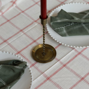 Table Cloth Alma Check / White and Red