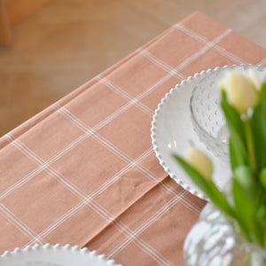 Table Cloth Alma / Terracotta and White