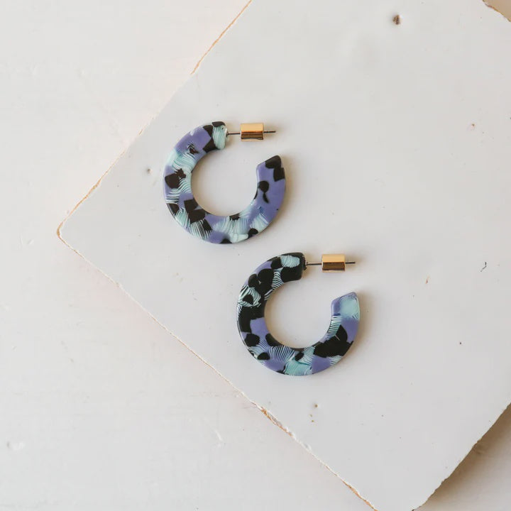Sylvia Resin Hoop Earrings / Various Colours