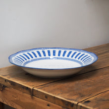 Load image into Gallery viewer, French Porcelain Scalloped Dessert Bowl / Blue