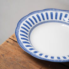 Load image into Gallery viewer, French Porcelain Scalloped Dessert Bowl / Blue