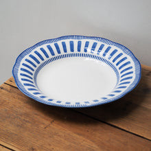 Load image into Gallery viewer, French Porcelain Scalloped Dessert Bowl / Blue