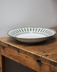 French Porcelain Scalloped Dessert Bowl / Green