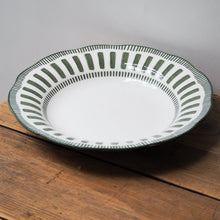 Load image into Gallery viewer, French Porcelain Scalloped Dessert Bowl / Green